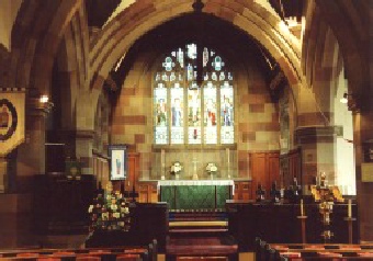 Inside St Cuthbert's Church. 