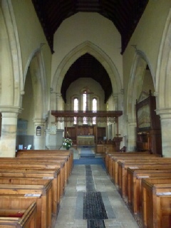 The aisle in Acklington Church.