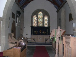 The altar in Carham Church. 