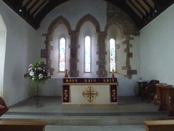 The altar in St Cuthbert's Church.