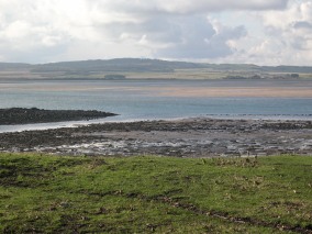 Looking from Holy Island to mainland Northumberland. 