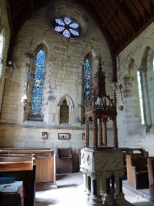 The font in Whitfield Church. 