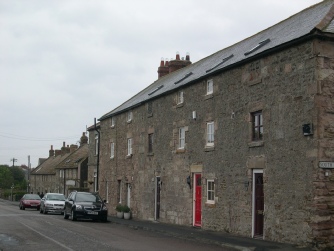 Street of stone houses.