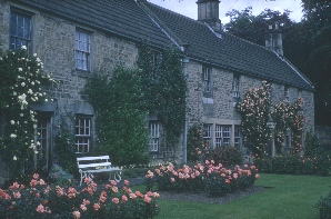 Stone cottages and roses.