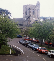View of All Saints Church in Rothbury.