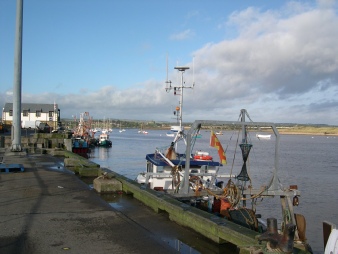 Boats docked in Amble. 